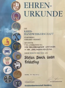 Ehrenurkunde-StephanPoock_GmbH-Ausbildung